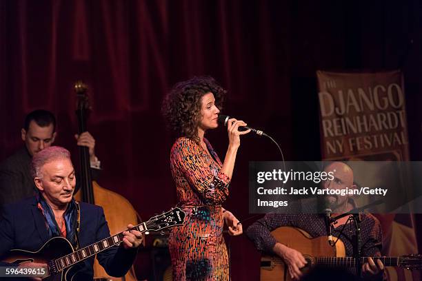 French Jazz vocalist Cyrille Aimee makes a special guest appearance with the Django Festival All-Stars at the 16th annual Django Reinhardt NY...