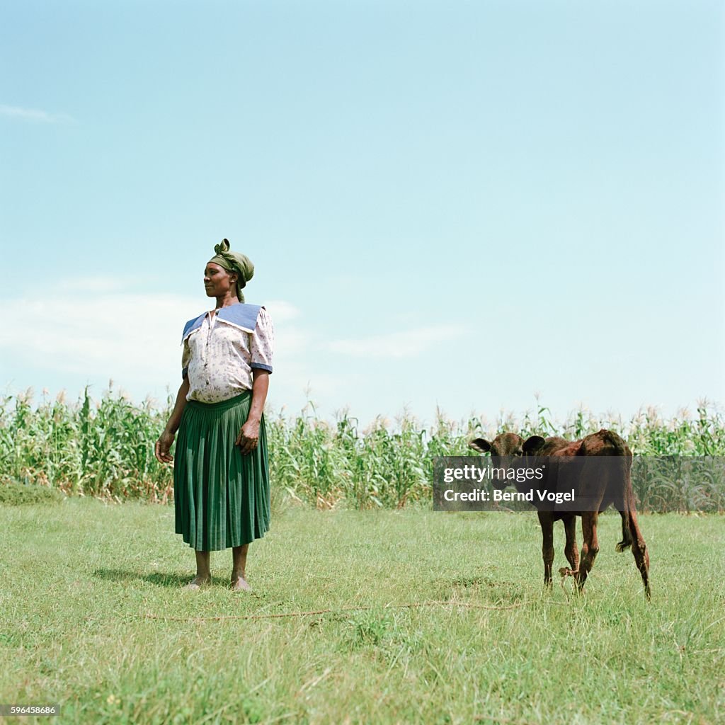 Kenyan woman on her small farm