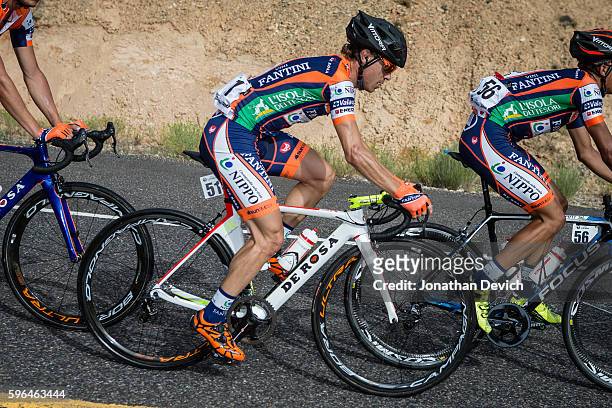 Larry H. Miller Tour of Utah - Stage 1 - Damiano Cunego riding for the Nippo-Vini Fantini cruises along in the bunch on the way to Cedar City on...
