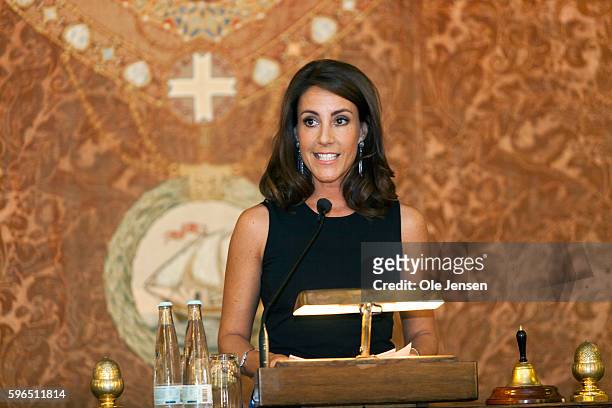 Princess Marie of Denmark holds the opening speech at the international food summit "Better Food For More People" at Copenhagen City Hall in Denmark...