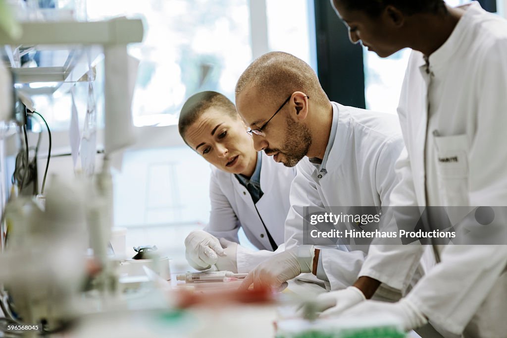 Scientists inside a laboratory