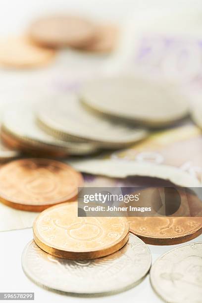 euro coins - krona foto e immagini stock