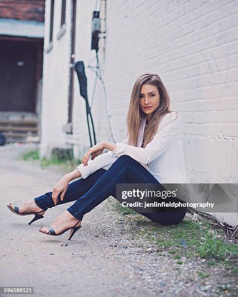 woman vintage inspired urban setting - waterloo ontario stock pictures, royalty-free photos & images