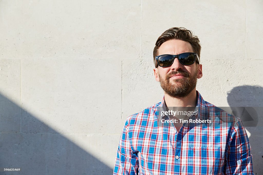 Man wearing sunglasses.