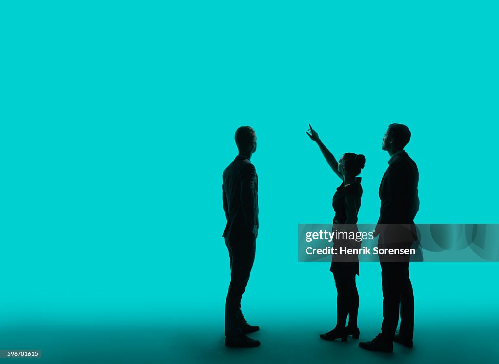 3 Young Business people in siloette