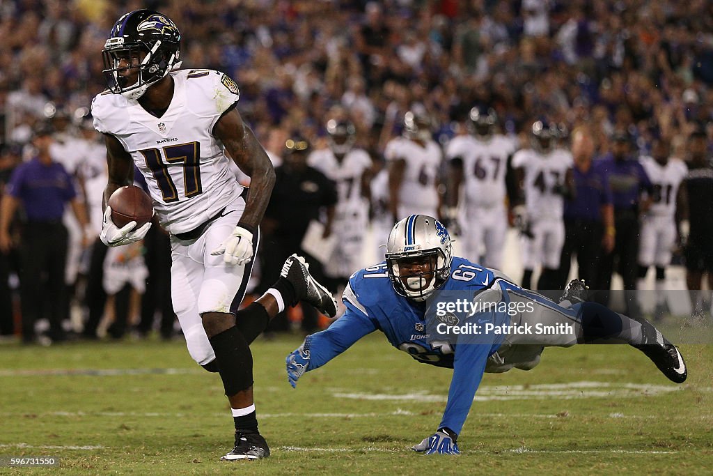 Detroit Lions v Baltimore Ravens