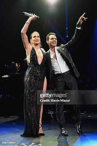 Jennifer Lopez performs onstage with Marc Anthony at Radio City Music Hall on August 27, 2016 in New York City.