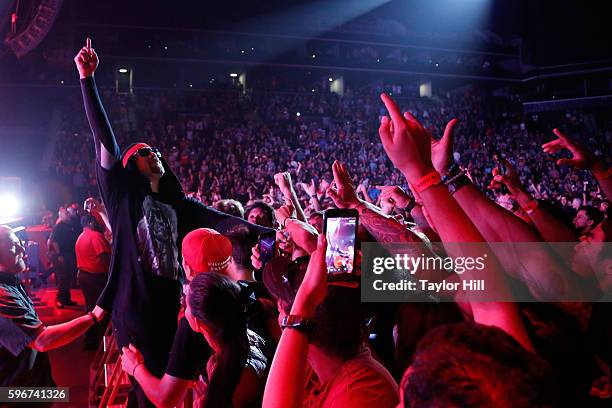 Real of Prophets of Rage performs during the "Make America Rage Again" tour at Barclays Center on August 27, 2016 in New York City.