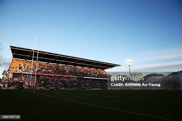 General view is seen during the round 25 NRL match between the New Zealand Warriors and the Wests Tigers at Mount Smart Stadium on August 28, 2016 in...