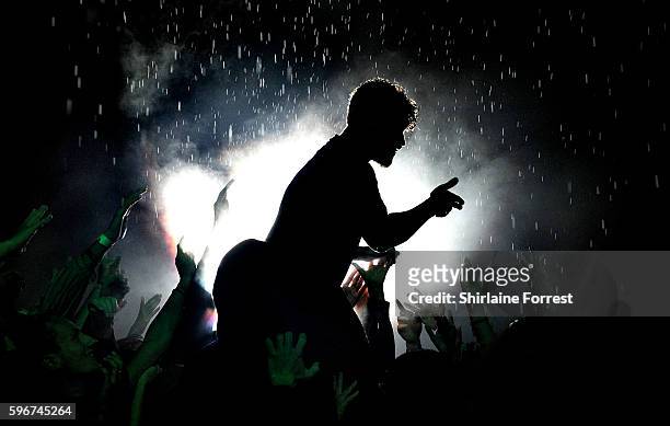 Yannis Philippakis of Foals perfoms at Leeds Festival at Bramham Park on August 27, 2016 in Leeds, England.
