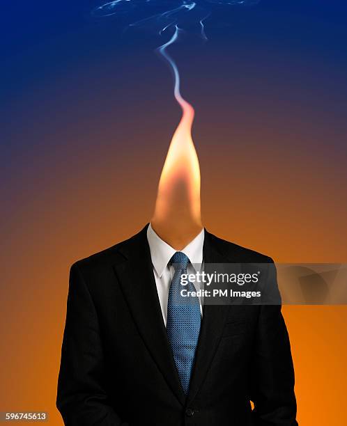 businessman flame head - cross fire stock pictures, royalty-free photos & images