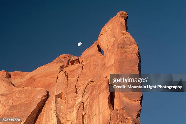 Moon Above Sandstone Pinnacle