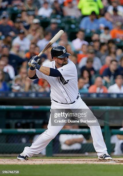 Casey McGehee of the Detroit Tigers at Comerica Park on August 16, 2016 in Detroit, Michigan.