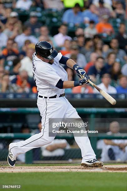 Casey McGehee of the Detroit Tigers at Comerica Park on August 16, 2016 in Detroit, Michigan.