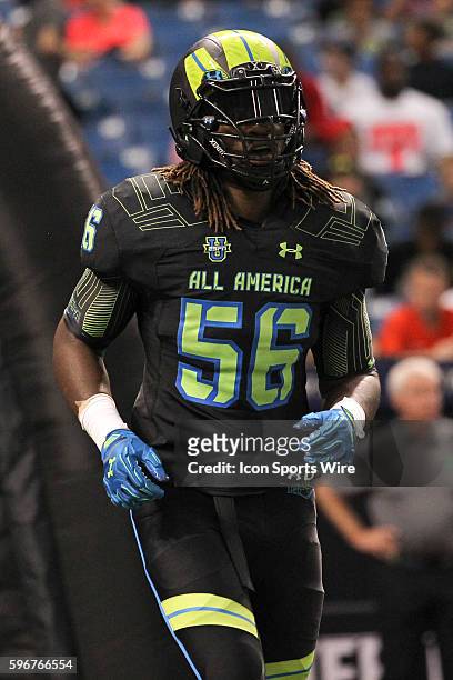 Team Armour defensive end Marques Ford during the 2015 Under Armour All-America Game at Tropicana Field in St. Petersburg, Florida.