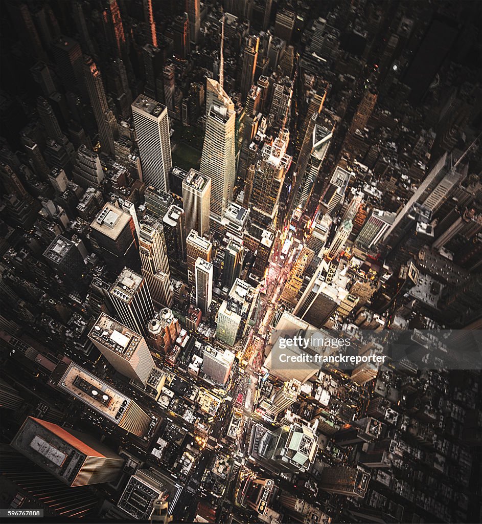 ダウンタウンのニューヨーク市の空中写真