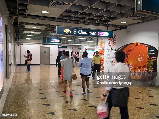 chinatown mrt train station, singapore - singapore mrt stock pictures, royalty-free photos & images