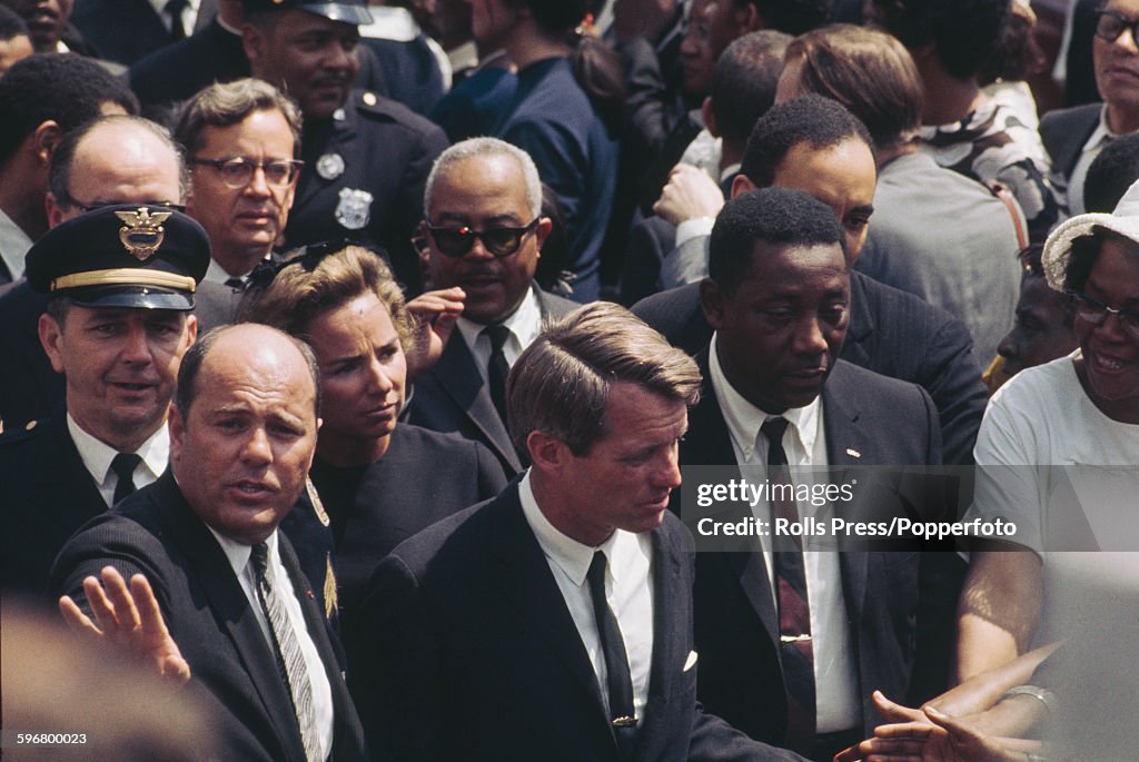 Robert Kennedy Attends Funeral Of MLK