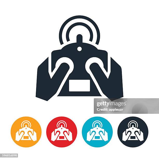 radio controller icon - holding remote control stock illustrations