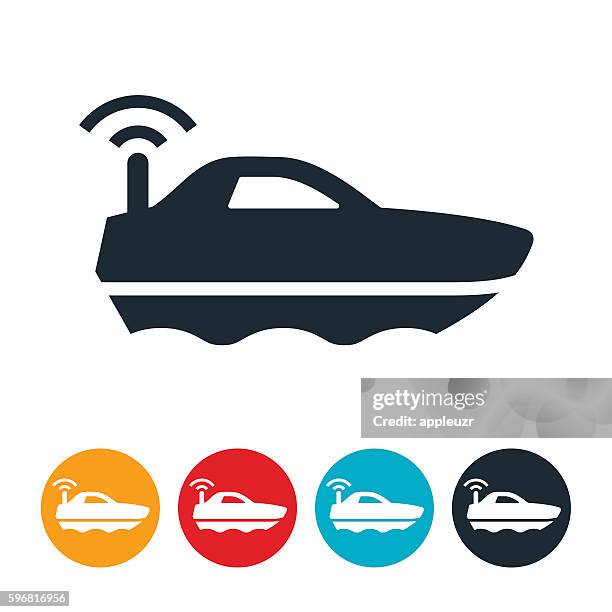 radio controlled boat icon - radio controlled handset stock illustrations