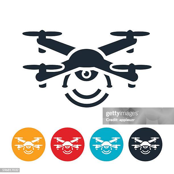 drone icon - quadcopter icon stock illustrations