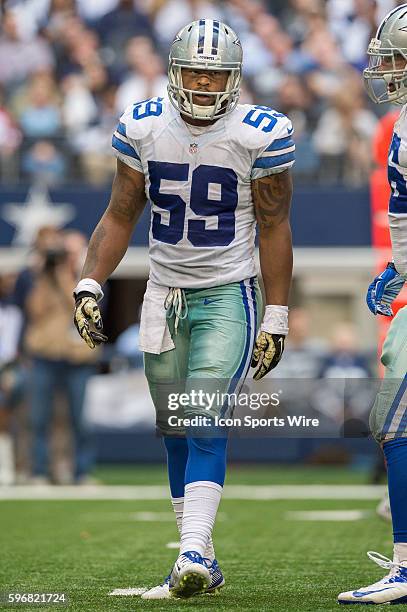 Dallas Cowboys linebacker Anthony Hitchens during a football game between the Dallas Cowboys and Arizona Cardinals at AT&T Stadium in Arlington, TX.