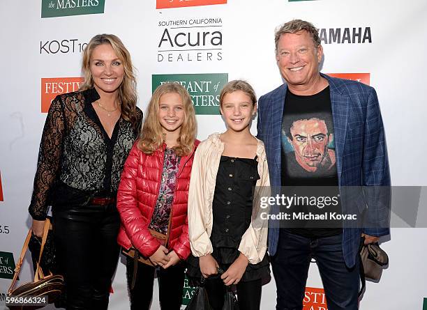 Actress Eva Halina Rich, Daisy Wilson, Lily Wilson, and actor Christopher Rich attend the Festival of Arts Celebrity Benefit Concert and Pageant on...