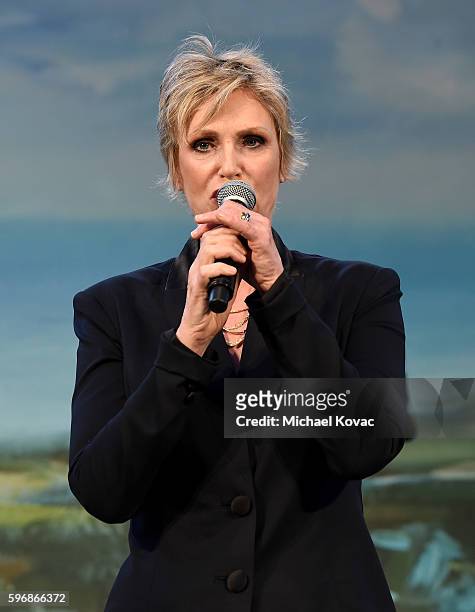 Actress Jane Lynch performs onstage at the Festival of Arts Celebrity Benefit Concert and Pageant on August 27, 2016 in Laguna Beach, California.