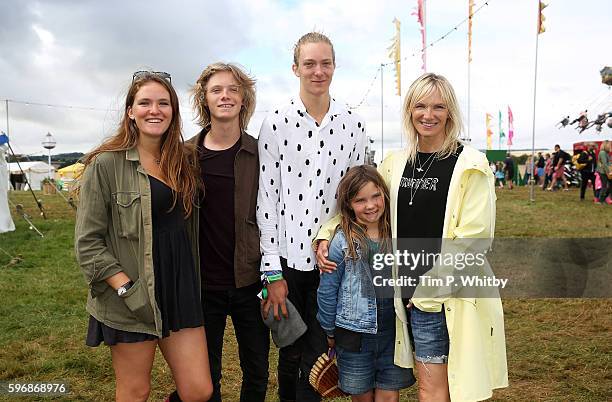 India Whiley-Morton, Casius Whiley-Morton, Jude Whiley-Morton, Coco Lux and Jo Whiley attend The Big Feastival at Alex James' Farm on August 28, 2016...