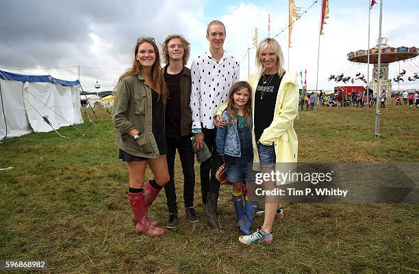 India Whiley-Morton, Casius Whiley-Morton, Jude Whiley-Morton, Coco Lux and Jo Whiley attend The Big Feastival at Alex James' Farm on August 28, 2016...