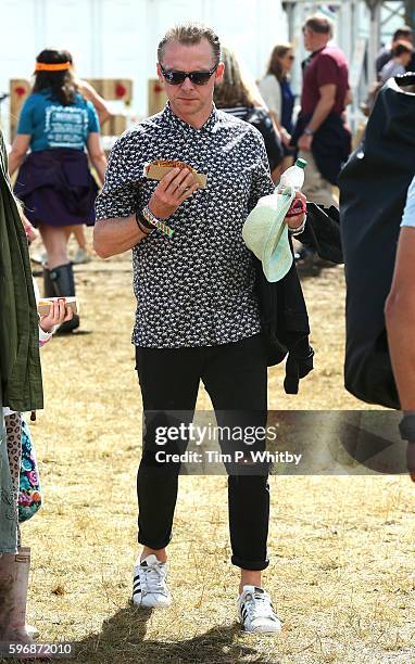 Simon Pegg attends day three of The Big Feastival at Alex James' Farm on August 28, 2016 in Kingham, Oxfordshire.