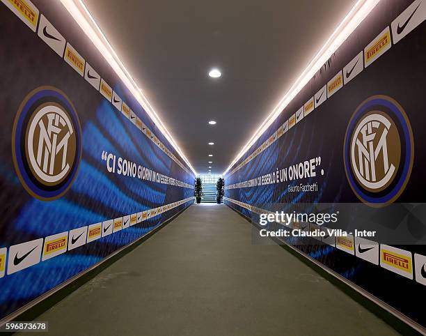 General view prior to the Serie A match between FC Internazionale and US Citta di Palermo at Stadio Giuseppe Meazza on August 28, 2016 in Milan,...