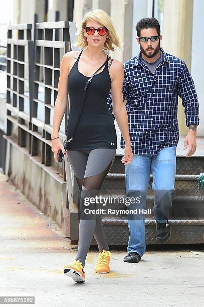 Singer Taylor Swift is seen outside her gym in Soho on August 26, 2016 in New York City.