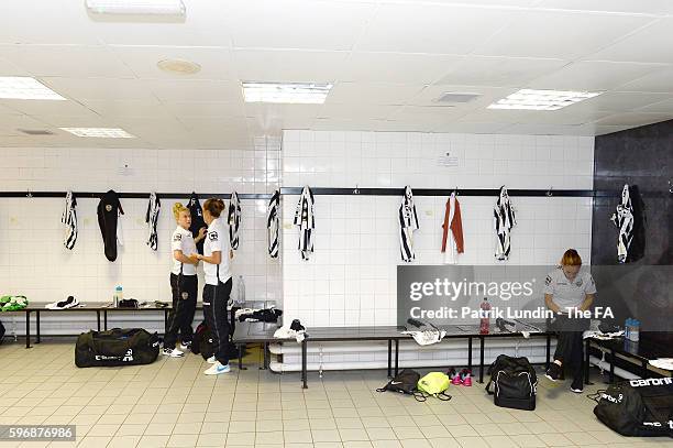 Notts County changing room ahead of the match between Notts County Ladies FC and Arsenal Ladies FC on August 28, 2016 in Nottingham, England.