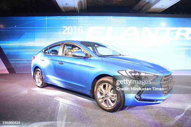 Hyundai Motor India Ltd. Launches all new sixth generation premium sedan Elantra at Taj Palace, on August 23, 2016 in New Delhi, India. The petrol...