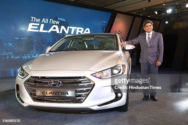 Rakesh Srivastava, senior VP , Hyundai Motor India Ltd , during the launch of new sixth generation premium sedan Elantra car at Taj Palace, on August...