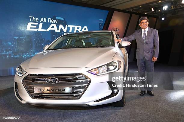 Rakesh Srivastava, senior VP , Hyundai Motor India Ltd , during the launch of new sixth generation premium sedan Elantra car at Taj Palace, on August...