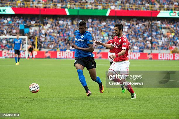 B07 Moraes Ferreira Da Silva Wesley forward of Club Brugge s34 Konstantinos Laifis defender of Standard Liege during the Jupiler Pro League match...