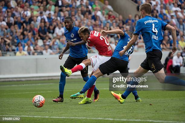 S22 Junior Edmilson midfielder of Standard Liege b24 Stefano Denswil defender of Club Brugge b28 Laurens De Bock defender of Club Brugge during the...