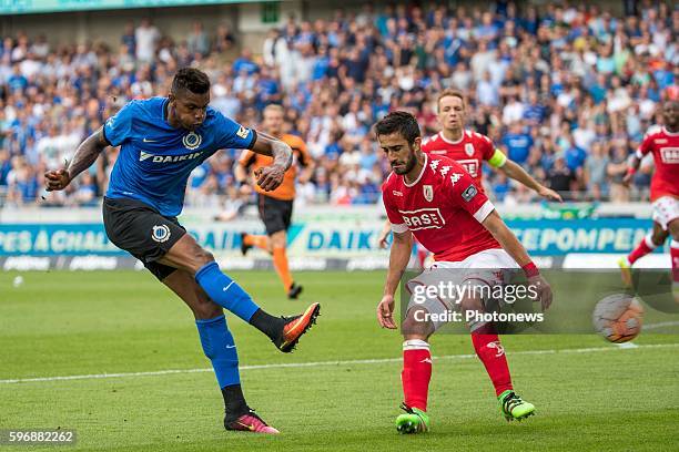 B07 Moraes Ferreira Da Silva Wesley forward of Club Brugge s34 Konstantinos Laifis defender of Standard Liege during the Jupiler Pro League match...