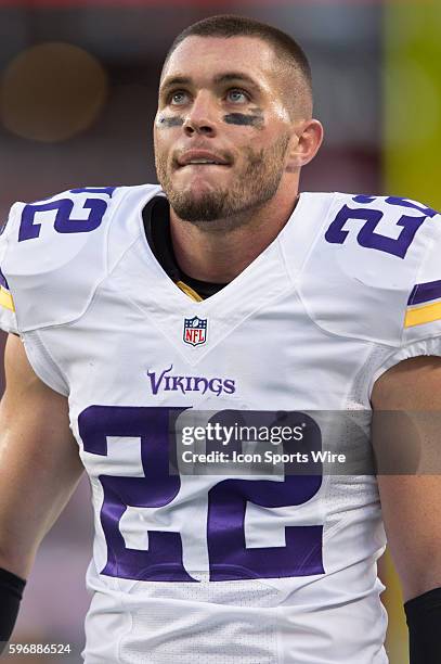 Minnesota Vikings free safety Harrison Smith in action during an NFL game between the Minnesota Vikings and the 49ers at Levi's Stadium in Santa...