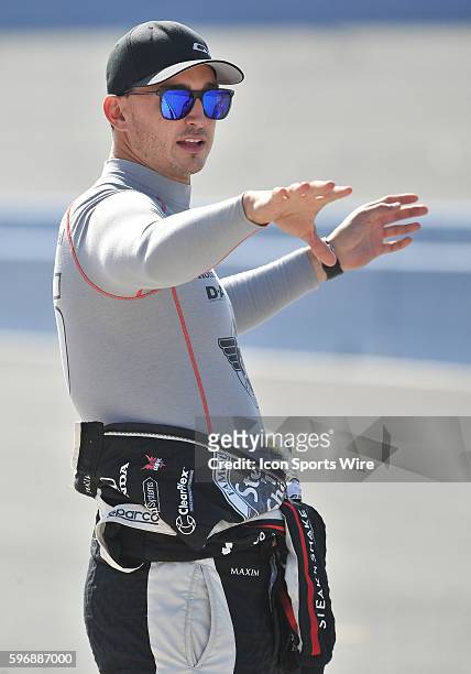 Honda Rahal Letterman Lanigan Racing driver Graham Rahal on the track for Verizon IndyCar Series Practice for the MAVTV 500 at the Auto Club Speedway...