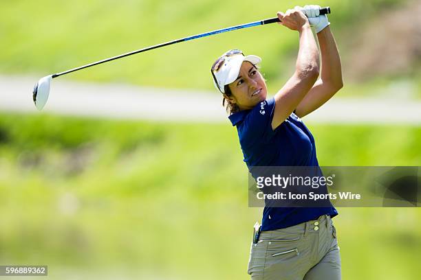 Marina Alex teeing off during the second round of the 2015 U.S. Women's Open at Lancaster Country Club in Lancaster, PA.