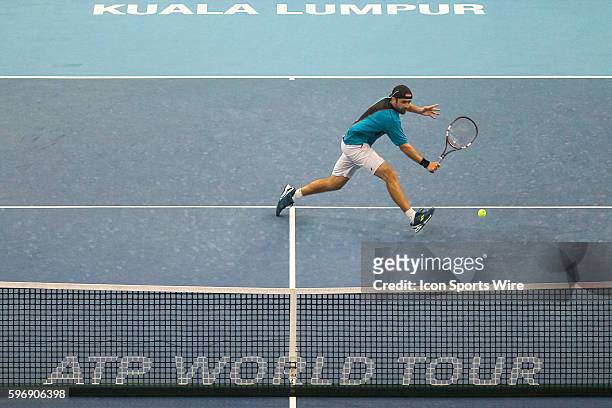 Benjamin Becker of Germany in action during his 6-3,2-6, 4-6 lost against David Ferrer of Spain in the semifinal match of ATP World Tour 250...