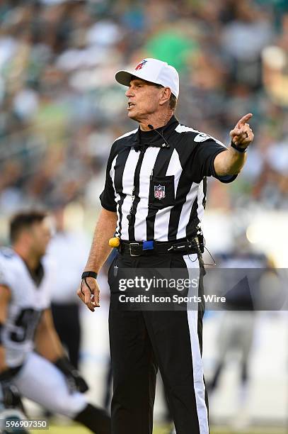 Referee Tony Corrente during a NFL game between the Dallas Cowboys and the Philadelphia Eagles at Lincoln Financial Field in Philadelphia, PA