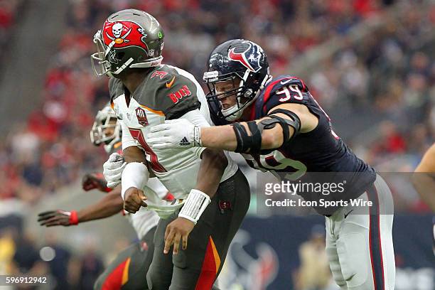The closest J. J. Watt of the Texans came to putting a finger on Jameis Winston of the Buccaneers during the regular season game between the Tampa...