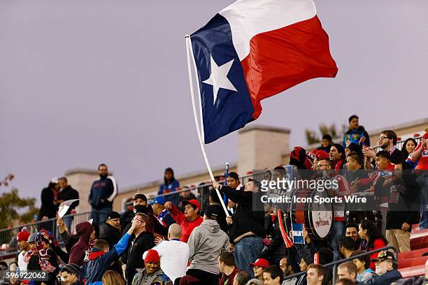 Dallas fans cheer on their team during the MLS match between the San Jose Earthquakes and FC Dallas at Toyota Stadium in Frisco, TX.