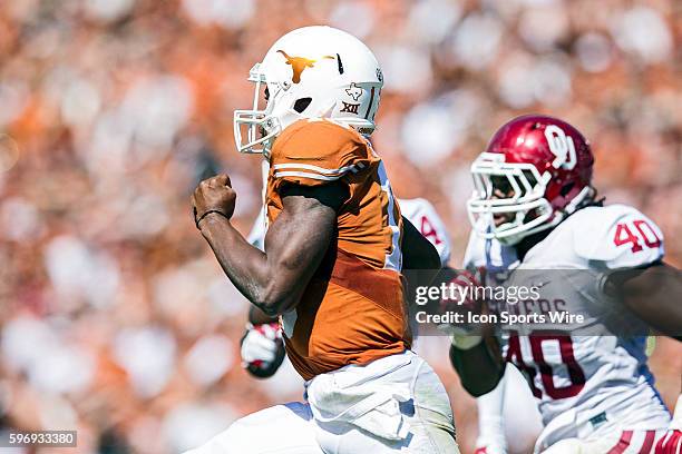 Texas Longhorns quarterback Jerrod Heard during the Oklahoma Sooners versus the Texas Longhorns in the Red River Rivalry at the Cotton Bowl in...