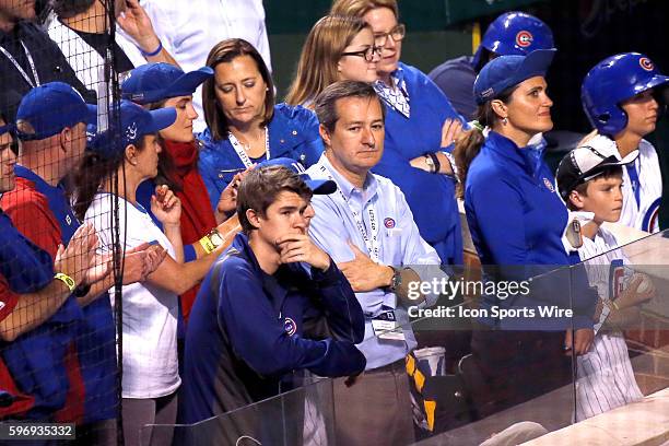 Chicago Cubs owner Thomas S. Ricketts watched the game in game four action of the National League Championship Series between the New York Mets and...