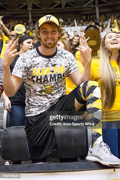 Wichita State Shockers student fans during the NCAA Basketball game between the Charleston Souther Buccaneers and the Wichita State Shockers at...